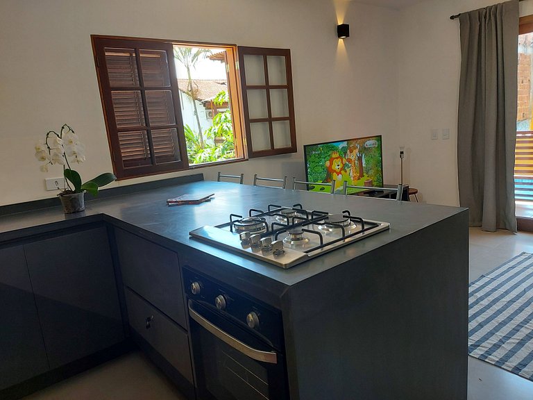 Catimbau - Cosy apto with kitchen, 50m from the Beach, Priva