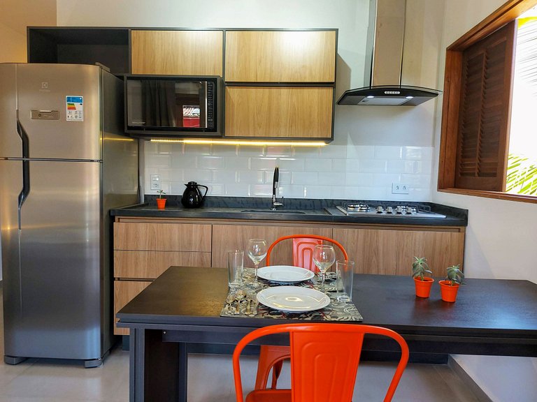 Cedro - Cosy Flat Near the Beach with kitchen, private BBQ,